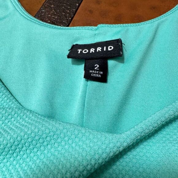 NWOT (2X) Torrid mini textured tank dress - light teal a-line - Picture 2 of 5